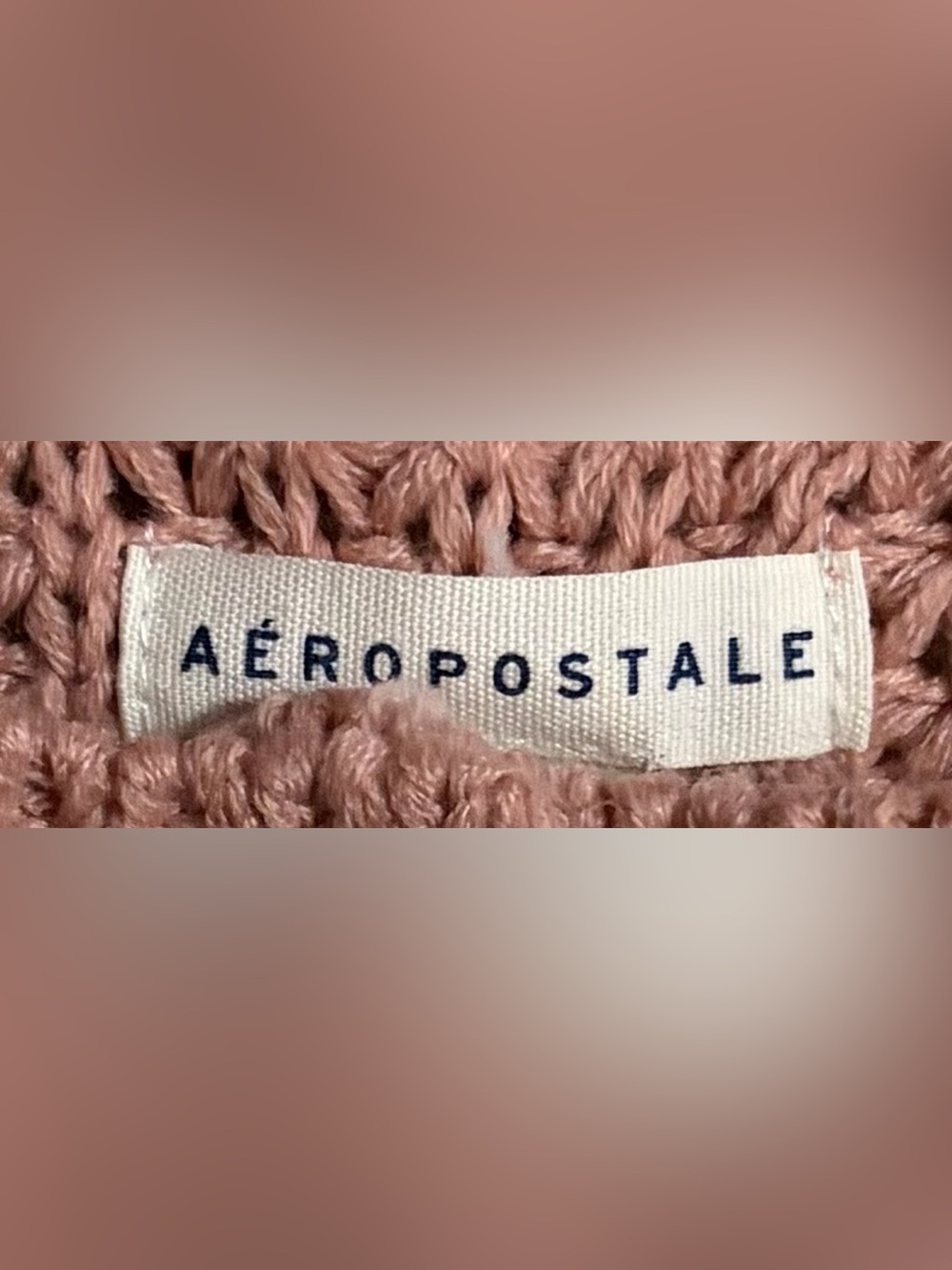 Aeropostale - Cropped Knit Sweater - Mauve, Cream & Blue - Small - XSmall - Picture 6 of 6